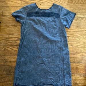 Ann Taylor Short Sleeve Chambray Dress